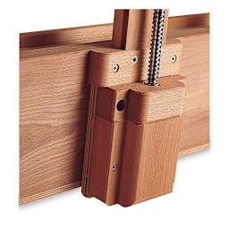 Mabef Master Studio Easel - Closeup of rear crank mechanism for adjusting work area