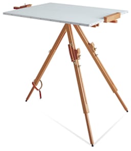 Mabef Giant Field Easel - Set horizontaly with canvas attached