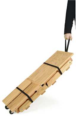 Best Caballo Art Horse - Folded down and being pulled on wheels for transport