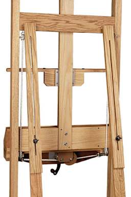 Best Crank Easel - Rear view of easel showing crank mechanism