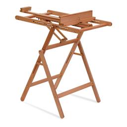 Mabef Watercolor/Oil Easel - Angled view with Easel tilted horizontally for watercolor work