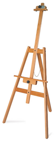 Richeson Navajo Easel - Angled view of A Frame easel with mast extended