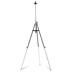 Richeson Italian Steel Tripod Easel - Black, Front view of Easel set up with mast extended
