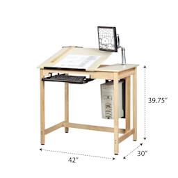 Diversified Spaces Shop-Bilt Drawing/CAD Table with dimensions