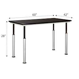 Shain Shop-Bilt Adaptable Table - 42", Black Laminate Top - dimensions