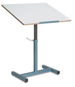 Klopfenstein Tilt-Top Art Table - Left angled view with table surface slightly raised