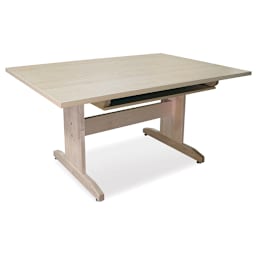 Hann Art Table - 60'' L x 42'' W x 30'' H, Squared Corner With Shelf, 1-3/4" Maple Top