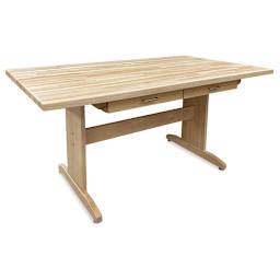 Hann Art Table - 72'' L x 42'' W x 36'' H, Squared Corner With Drawer, 1.75" Maple Top