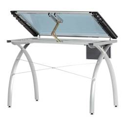 Studio Designs Futura Craft Station - Silver Frame/Blue, back of the table