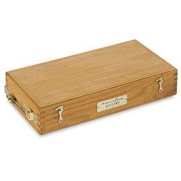 Jullian Rexy Watercolor Easel - Angled view of closed Accessory Paint Box 