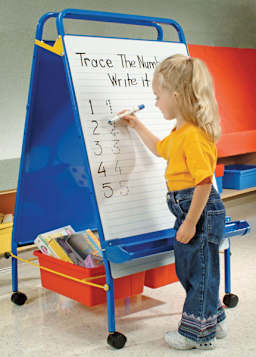 Copernicus Early Learning Station - Child tracing numbers on White Board