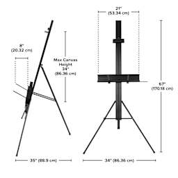 Blick Studio Aluminum Single-Mast Easel, dimensions