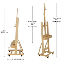 Blick Master's Easel by Jullian, dimensions chart