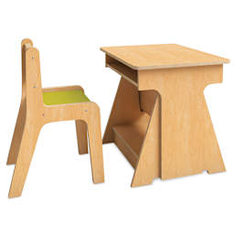 Convertible Student Desk - Side view of desk at lowest height with separately sold chair
