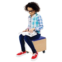 Whitney Brothers STEM Mobile Seating Storage with seated child shown