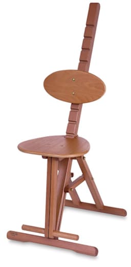 Mabef Adjustable Stool  - Angled view with seat at low setting
