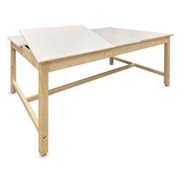 Hann Four-Station Drawing Table - 36" High, without Storage, one tilted drawing surface
