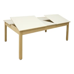 Hann Four-Station Maple Drawing Table - 30" High, without Storage, two tilted drawing surfaces
