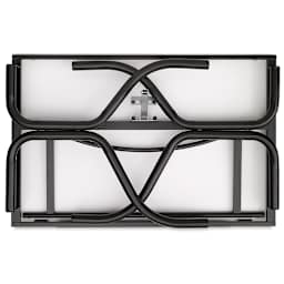 Black/White Top Folding Craft Station - Bottom view of table with legs folded for storage