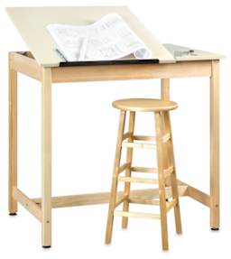 Diversified Spaces Drawing Table - Split Top Table shown with stool (not included)