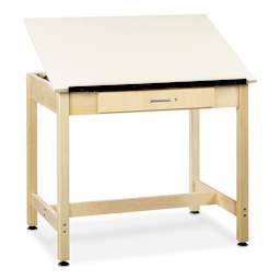 Diversified Spaces Drawing 30"H Table - 1 Piece Top, with Drawer