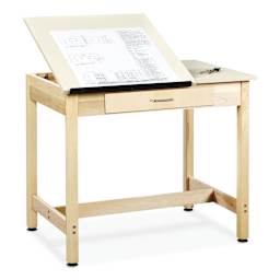 Diversified Spaces Drawing 30"H Table - 2 Piece Top, with Drawer