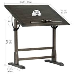 Studio Designs Vintage Drafting Table - Distressed Black, 36" x 24"