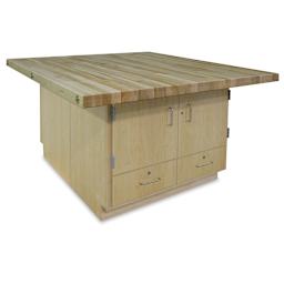 Hann Art and Printmaking Workstation - Maple Top, 4-Door cabinet side