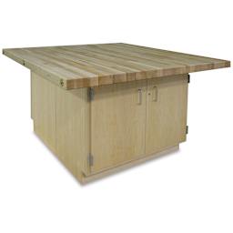 Hann Art and Printmaking Workstation - Maple Top, 2-Door cabinet side