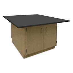 Hann Art and Printmaking Workstation - Black Laminate Top, 2-Door cabinet side