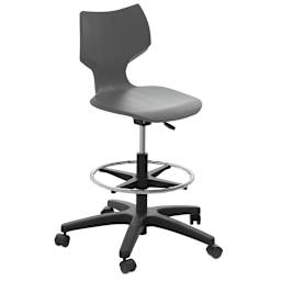 Smith System Flavors Adjustable Stool - Charcoal, with Casters