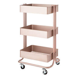 Darice 3-Tier Rolling Carts - Rose Gold