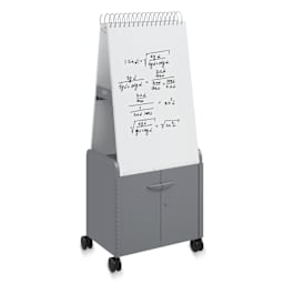Smith Systems Cascade Spiral Noteboard Unit - Platinum, Shelves, With Doors