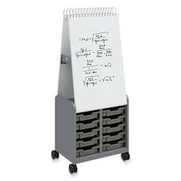 Smith Systems Cascade Spiral Noteboard Unit - Platinum, 3" Totes, No Doors