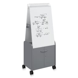 Smith Systems Cascade Spiral Noteboard Unit - Platinum, 3" Totes, With Doors