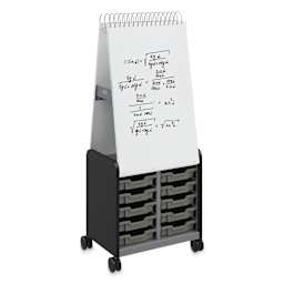 Smith Systems Cascade Spiral Noteboard Unit - Black, 3" Totes, No Doors