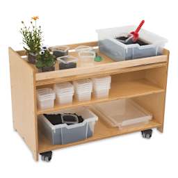 Whitney Brothers Mobile Garden Center - Left Angled view of Cart with flowers and Dirt in tubs
