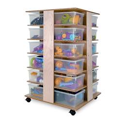 Whitney Brothers 24-Cubby Tower - Shown with included bins filled with musical instruments (not included)