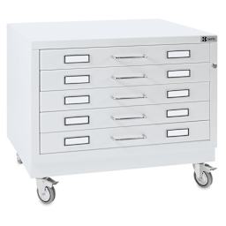 Bieffe BF Line Flat File - White, 5-Drawer, A2, 16-1/2" x 29-1/2" x 20-3/4"