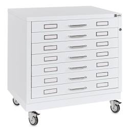 Bieffe BF Line Flat File - White, 7-Drawer, A2, 22-1/2" x 29-1/2" x 20-3/4"