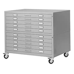 Bieffe BF Line Flat File - Light Grey, Two 5-Drawer units stacked