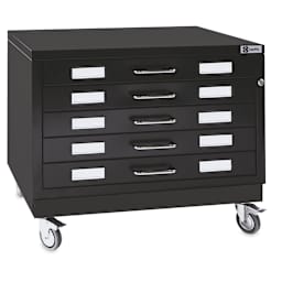 Bieffe BF Line Flat File - Black, 5-Drawer, A2, 16-1/2" x 29-1/2" x 20-3/4"