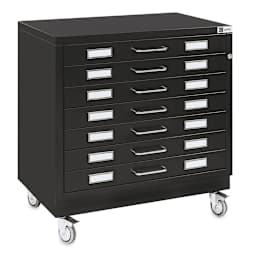 Bieffe BF Line Flat File - Black, 7-Drawer, A2, 22-1/2" x 29-1/2" x 20-3/4"