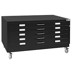 Bieffe BF Line Flat File - Black, 5-Drawer, A1, 17-3/4" x 44-1/2" x 31 1/4"