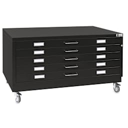 Bieffe BF Line Flat File - Black, 5-Drawer, A0, 16-1/2" x 55" x 38"