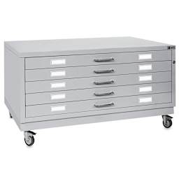 Bieffe BF Line Flat File - Light Grey, 5-Drawer, A0, 16-1/2" x 55" x 38" 