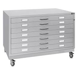 Bieffe BF Line Flat File - Light Grey, 7-Drawer, A0, 22-1/2" x 55" x 38"