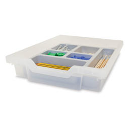 Gratnells Trays and Accessories - Shallow Tray F1, Pkg of 8, Translucent - filled with materials (not included)