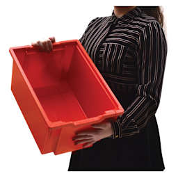 Gratnells Trays - Person shown holding Flame Red F25 Extra Deep Tray