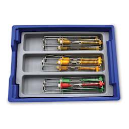Gratnells Trays and Accessories - Shallow Trays F1, Pkg of 8, Royal Blue - holding syringe tools (not included)